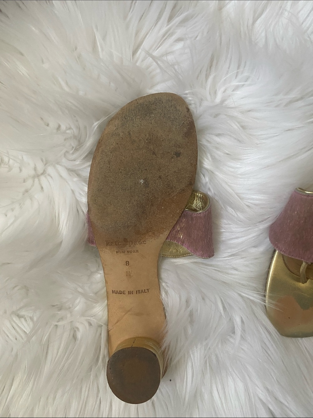 Kate Spade Gold and Dusty Rose Slide Sandals - Picture 3 of 4